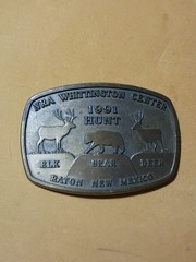 NRA Whittington Center 1991 Hunt Raton New Mexico Belt Buckle, Complete