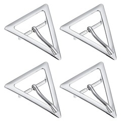4Pcs 1.3&Prime; Single Prong Belt Buckle Triangle Center Bar Buckles for Belt, White