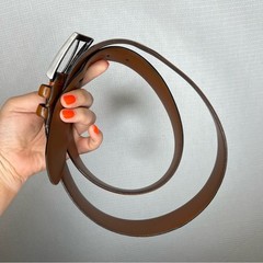 Joseph Abboud | Size 44 Brown Tan Leather Belt with Silver Buckle