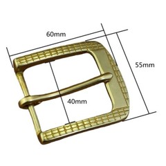 1.5&Prime; (38mm) Heavy Duty Brass Belt Buckle Single Tooth Square Gold Replacement