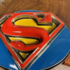 Vintage Superman Logo Oval Buckle GTO DC Comics with WILL Leather Goods Belt 38”