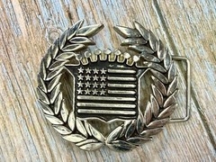 Cadillac Emblem Flag Chrome Color Belt Buckle By Famous Stars And Straps