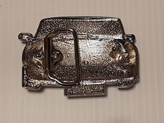 BRITISH FLAG ON CAR HOOD Metal Belt Buckle