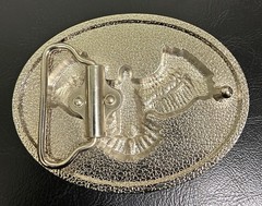 Silver Eagle Western Belt Buckle Turquoise Blue Stones Painted Native American