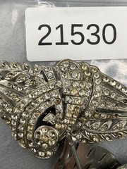 Vintage Rhinestone Buckle Lot Silver Tone Signed READ