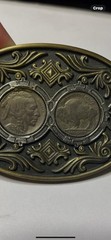 1929 Indian Head Nickle & Buffalo Nickle In Star Belt Buckle