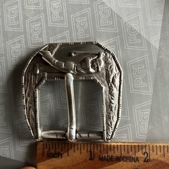 Vintage 1998 Unisex Decorative Belt Buckle 1.25” Wide Belt Pewter