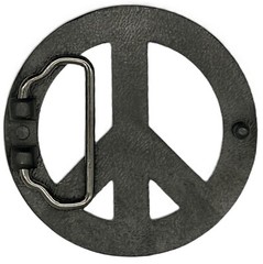 Peace Sign Enameled Belt Buckle