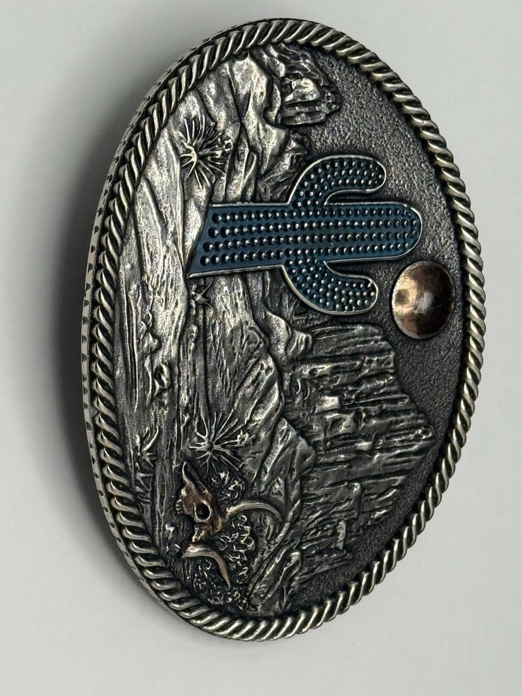 (#320) Montana Silversmiths Ladies Desert Moon Cactus Attitude Buckle A825