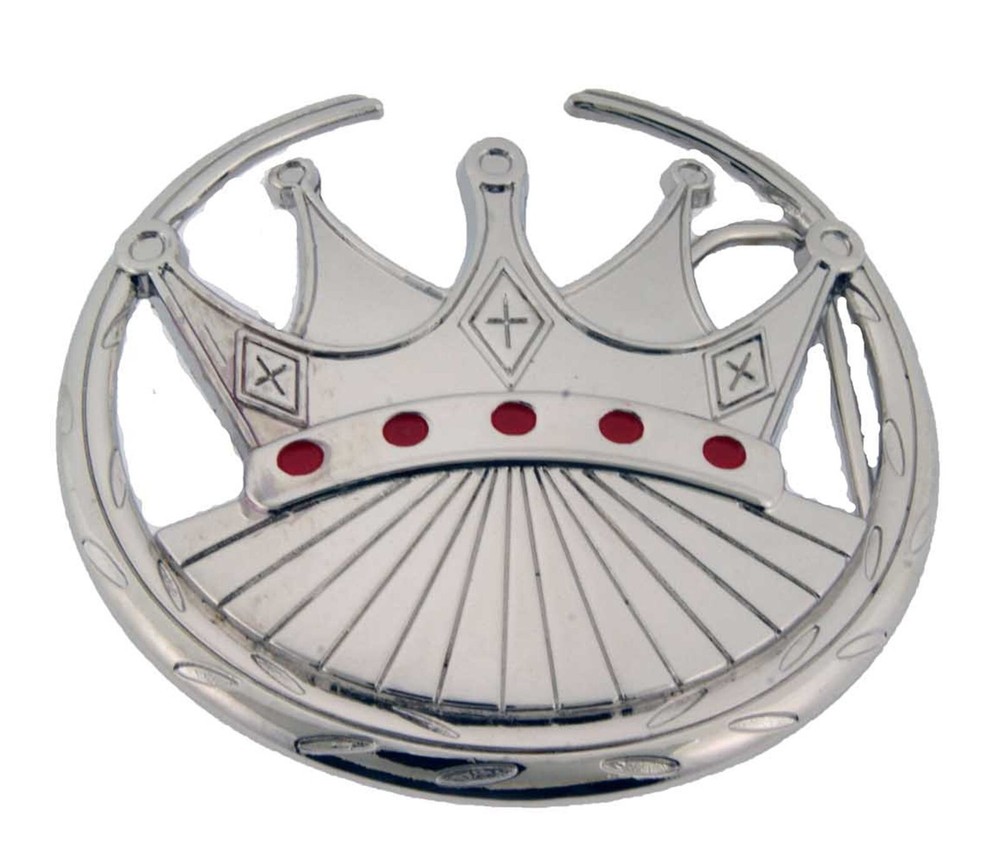 Crown Belt Buckle New Men Women Fashion Chopper Silver Chrome 5 Red Rhinestones