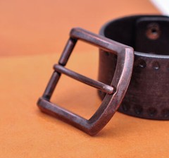 1-1/2&Prime; Antique Copper Heavy Square Single Prong Pin Clip Belt Buckle Replacement