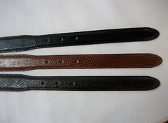 Genuine lizard belt size&rsquo;s 26 to 46.w/ sterling silver 925 buckle 4 pc set U.S.A