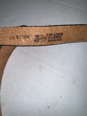 Justin Leather Kids Belt Size 28 Black Tooled “Champion” Buckle
