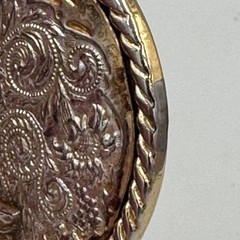 Ivan Western Eagle Belt Buckle Silver Gold Tone Floral Scrollwork Rope Border