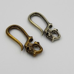 Skull Hook Belt Keychain Key Chain Holder Retro Brass/Old Silver Color lot