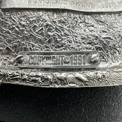Vtg Tor Nordhus Belt Buckle North Cape Viking Ship Land Midnight Sun Norway &rsquo;91