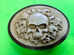 Multiple Skull Head Biker Gothic Punk Vibe Plastic Belt Buckle by Novelty