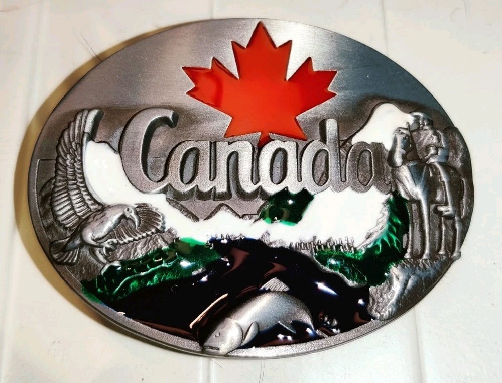 Canada Canadian Maple Leaf Wildlife Belt Buckle Boucle de Ceinture