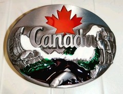 Canada Canadian Maple Leaf Wildlife Belt Buckle Boucle de Ceinture