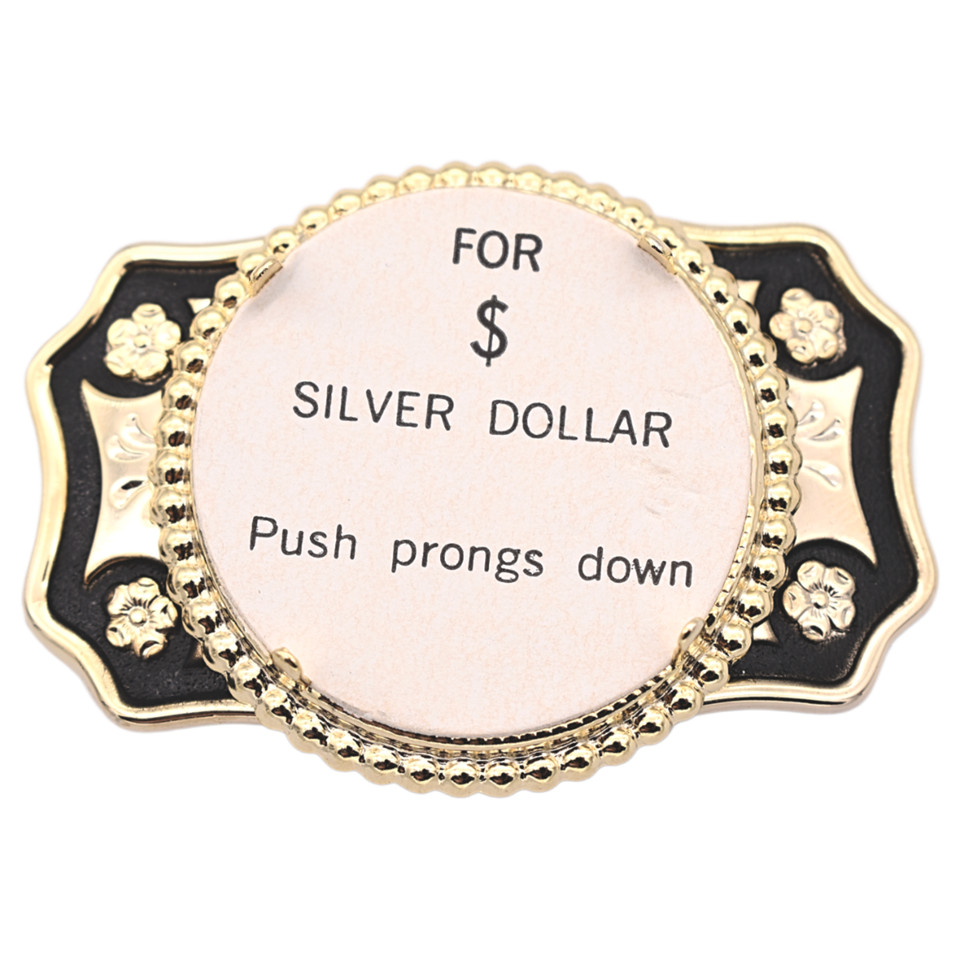 Silver Dollar Belt Buckle Blank ~ 39mm Bezel Jewelry Supply Stone Cab Vintage