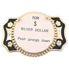 Silver Dollar Belt Buckle Blank ~ 39mm Bezel Jewelry Supply Stone Cab Vintage