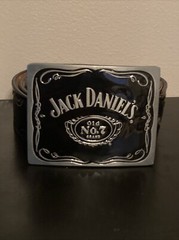Jack Daniels Old No. 7 Whiskey Black Paisley Belt Buckle With Belt Size 44