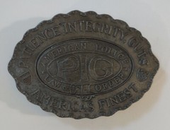 Vintage American Police PIG Belt Buckle Patience Integrity Guts Law Order