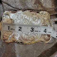 Running horse Western belt Buckle Rose Tone silver 1.5 2 » belt 4.5 x 3.5 inch