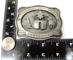 Edgemont South Dakota Centennial Belt Buckle 1890-1990 Train Horse #194/250