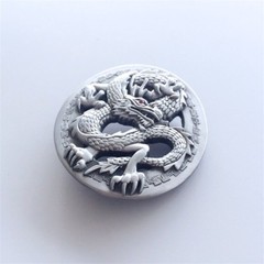 Men Belt Buckle Red Rhinestone Eye Classic Dragon Belt Buckle