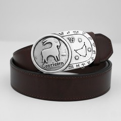 Pisces Zodiac Belt Buckle Antique Silver Rectangle Spiritual Style