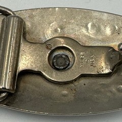 Vintage Western Cowboy Boots Belt Buckle Silver Brass Tone Floral Made in USA