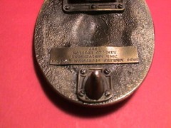 1967-87 BASS ANGLERS SPORTSMAN SOCIETY 20 YEAR FISHING 3D LOOK BRASS BELT BUCKLE