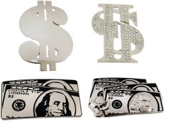 Money Belt Buckle $100 Bill American Dollar Sign Greenback bucks Benjamin Stash