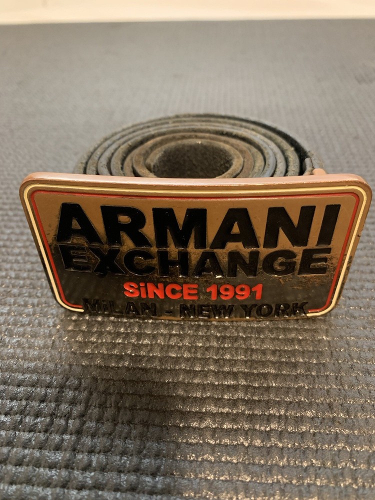 Armani Exchange Vintage Leather Belt 42” Fashion Quality Accessories Y2K