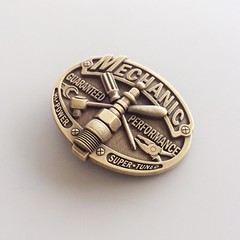 Vintage Bronze Plated Mechanic Trades Tradesman Belt Buckle also Stock in the US