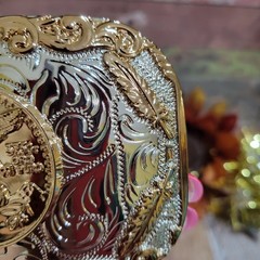 Centenario Cowboy Belt Buckle Western Hebilla Rodeo Silver Rosetone Coin