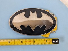 Batman Logo Belt Buckle Black Chrome DC comics New, a few small marks