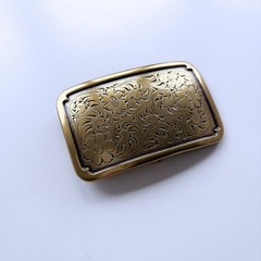 Antique Bronze Plated Southwest Flower Cowgirl Belt Buckle BUCKLE-WG011AB