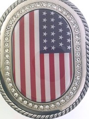 US Flag Belt Buckle American Men Women Happy 4th Gift Western Silver Rodeo Style