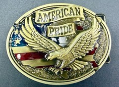 American Pride USA Bald Eagle Majestic Flying Hunting Country Flag Belt Buckle
