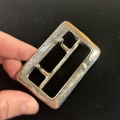 Vintage Chrome Plated 2.25” Double Prong Duty Belt Buckle