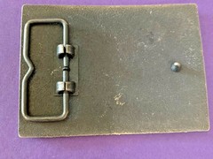 VINTAGE National Rifle Association NRA Brass Belt Buckle Gun Owners Shotgun EUC!