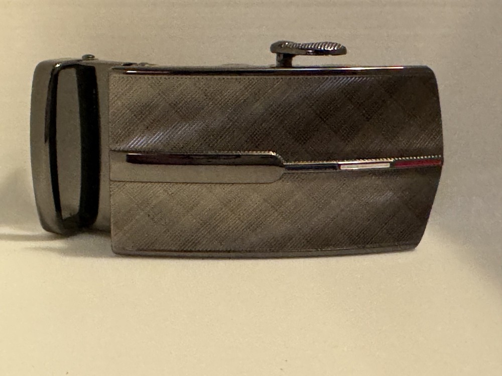 Automatic Belt Buckle Gunmetal Tone Slide Lock Ratchet Style Men’s Belt Buckle