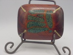 Hand Crafted Artisan Wooden Belt Buckle with inlaid