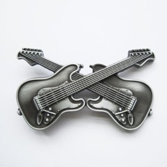 Crossed Guitars Country Rock & Roll Music Metal Fashion Belt Buckle