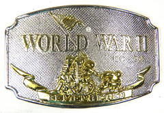 Belt Buckle World War II Remembered Iwo Jima 1941-1945 Gold/Silver Metal 1992