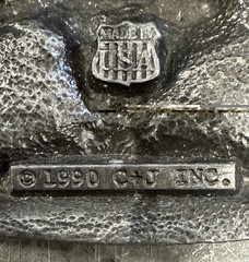 Heavily Wore Made In USA 1990 End Of The Trail Pewter Belt Buckle C&J INC.#1458