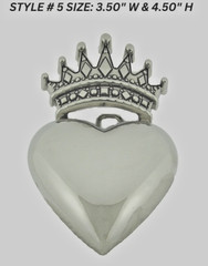Heart Shaped Belt Buckles Crown Silver Chrome New Western Rodeo Metal Men Women