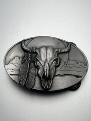 Vintage 1989 Arroyo Grande Buckle Longhorn Belt Buckle AG30 Made in USA